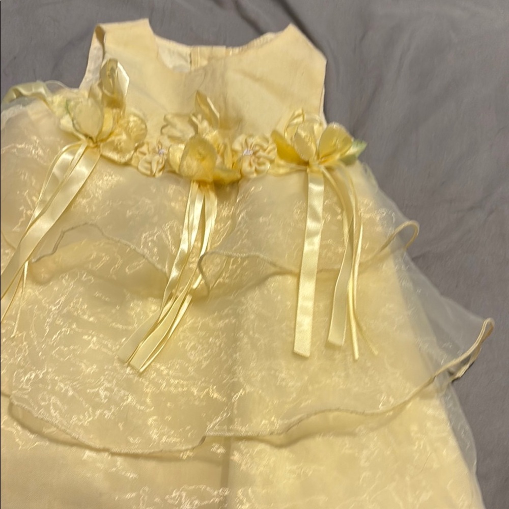 Youngland Cream and Yellow Kids Dress